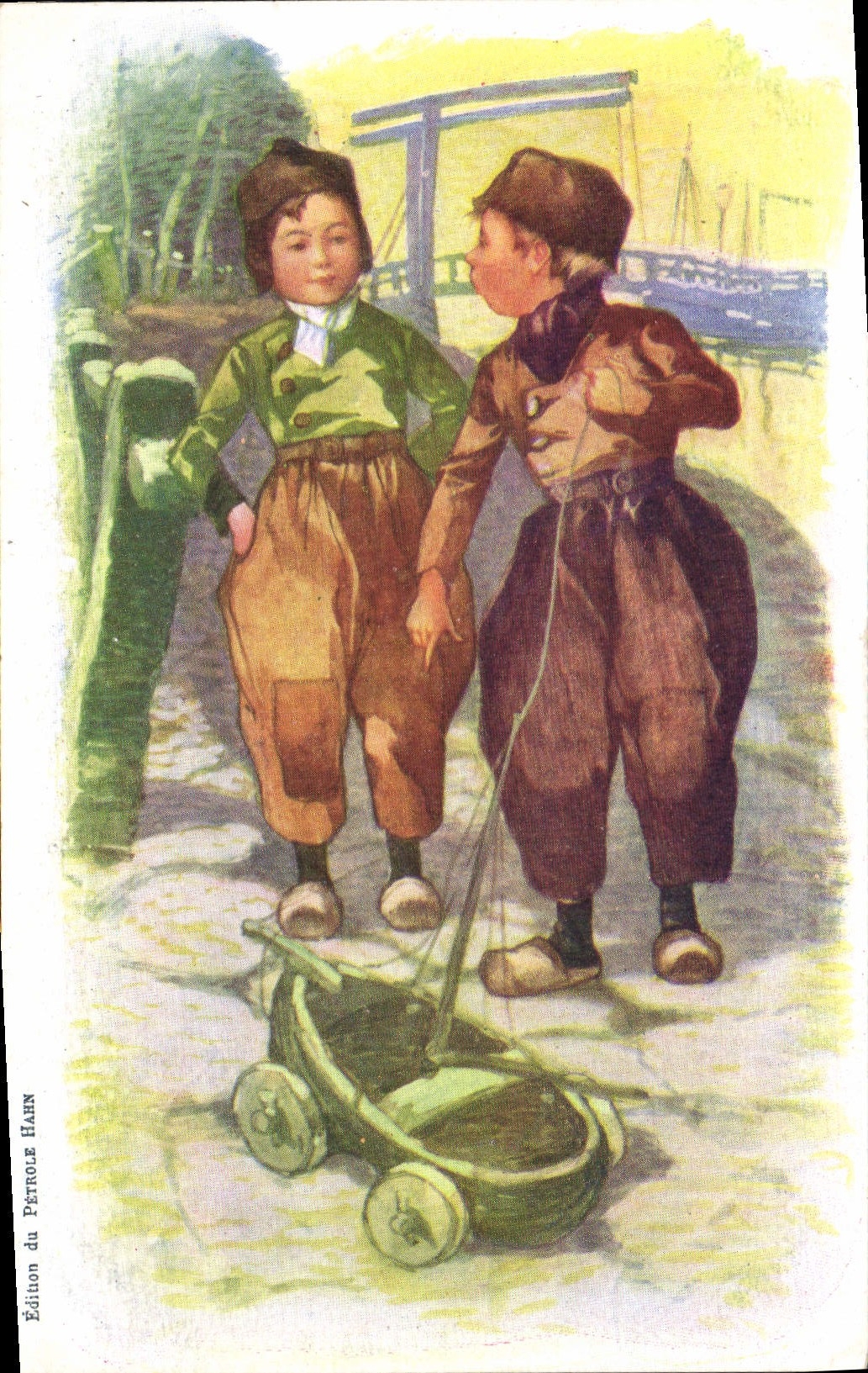 CPA Fantaisie Illustrateur Enfants Petrole Hahn Cheveux Coiffeur Bateau