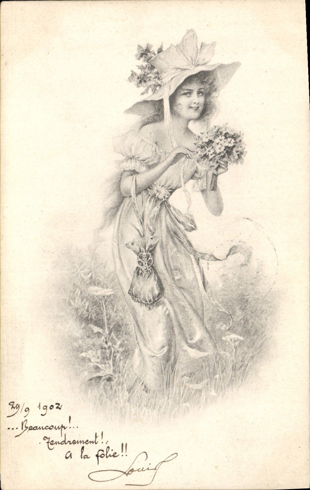 CPA Fantaisie Illustrateur Femme 