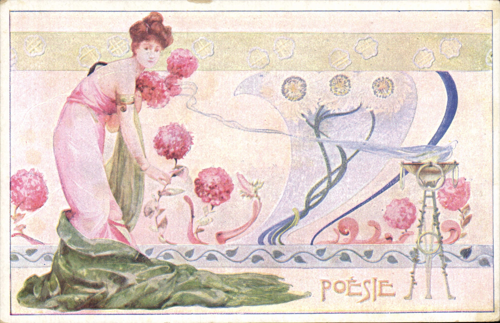 Postal Fantasia Ilustrador Mujer Poesía