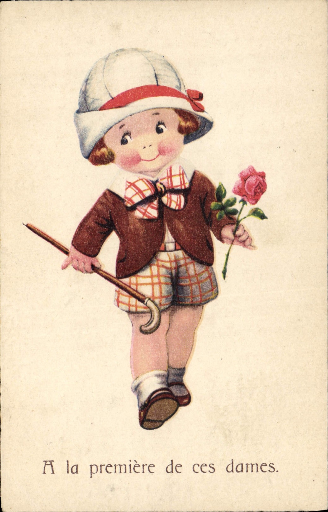 CPA Fantaisie Illustrateur Enfant A la premiere de ces dames