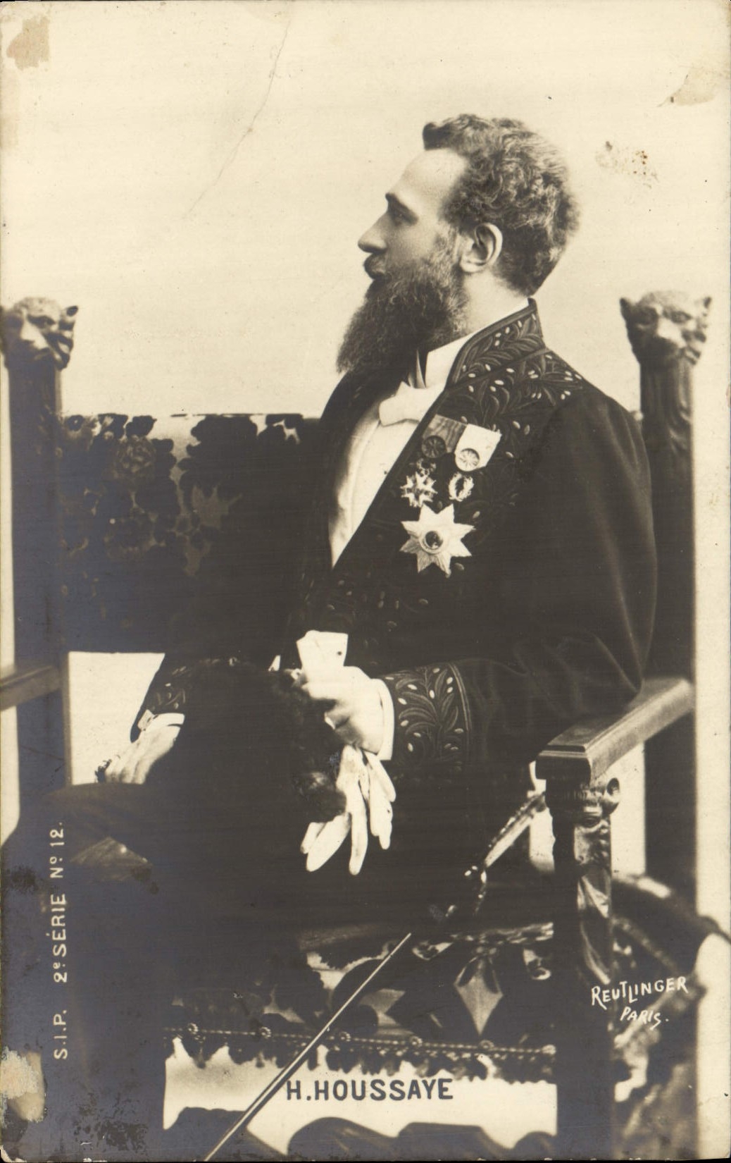 Vintage Postcard Mr. Houssaye Awards a medal to