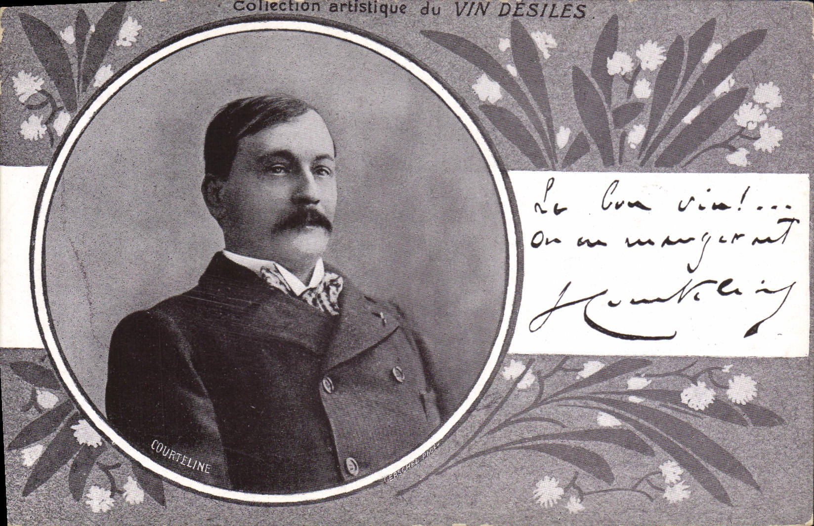 Vintage Postcard Courteline Wine Desiles