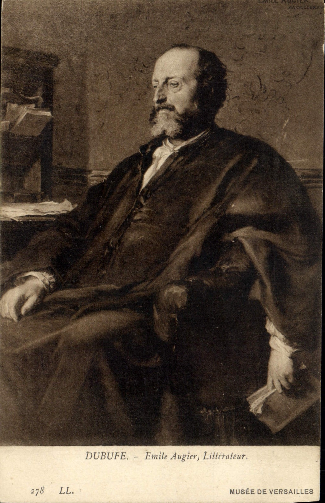 Vintage Postcard Dubuffe Emile Augier Literary man Museum of Versailles