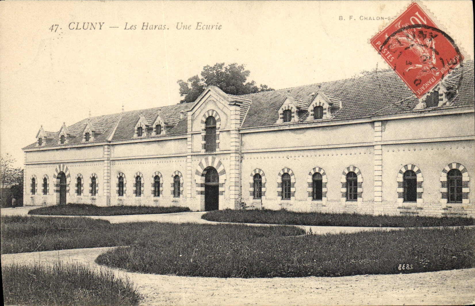 Postal Caballo Equitación Hípica Cluny las remontas un establo