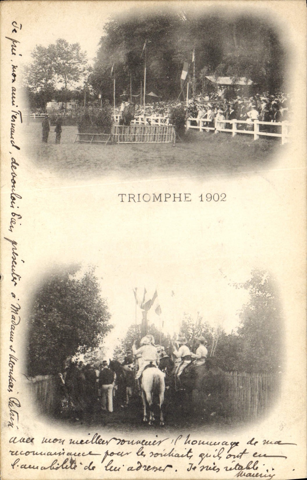 CPA Cheval Equitation Hippisme Triomphe 1902 TOP