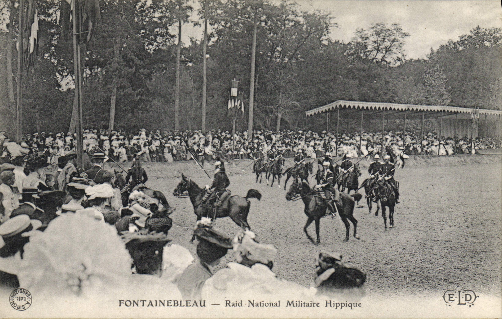 Postal Caballo Equitación Hípica Fontainebleau Incursión nacional militar hípica Militaria