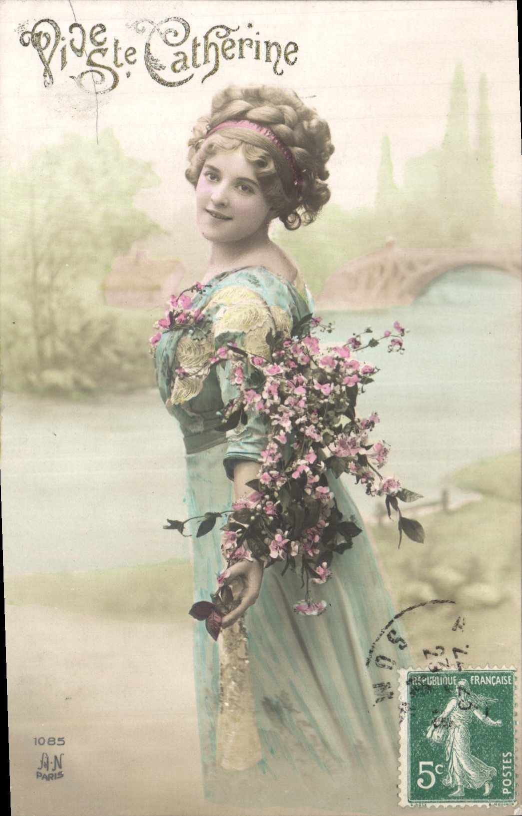 Vintage Postcard Fantasy Woman Bonnet co. Catherine