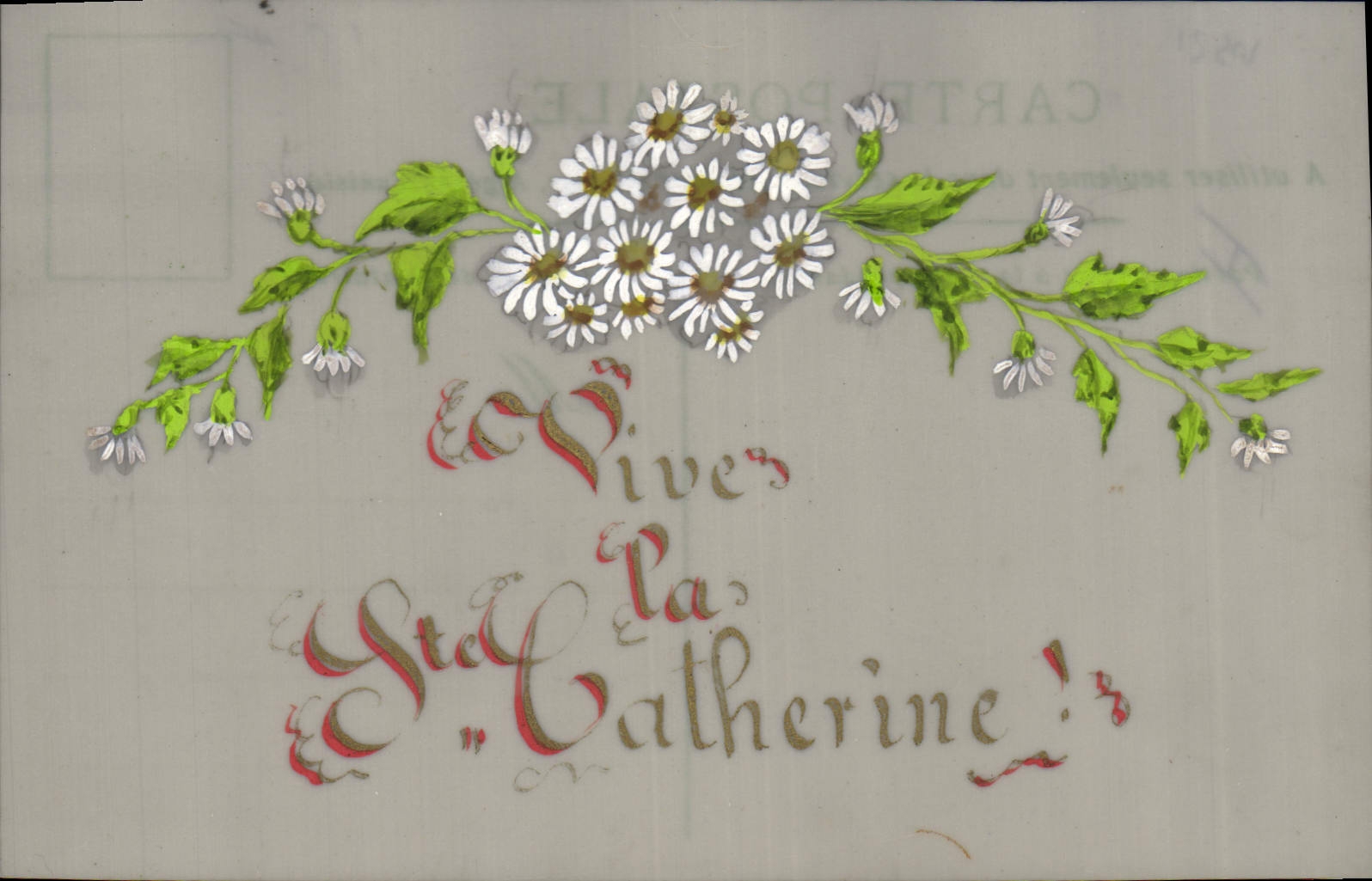 Vintage Postcard Fantasy Flowers co. Catherine