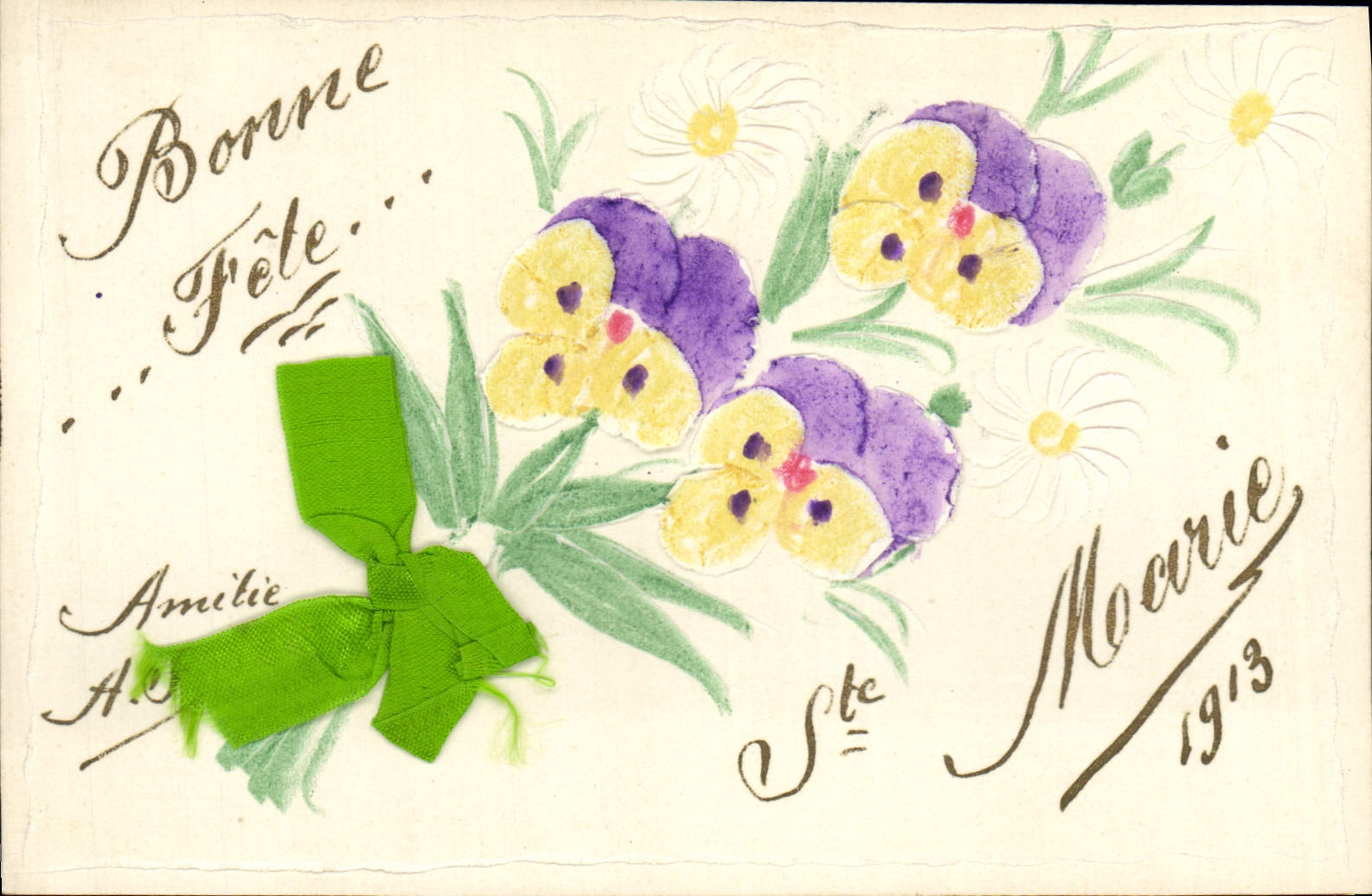 CPA Fantaisie Fleurs Bonnet Ste Catherine