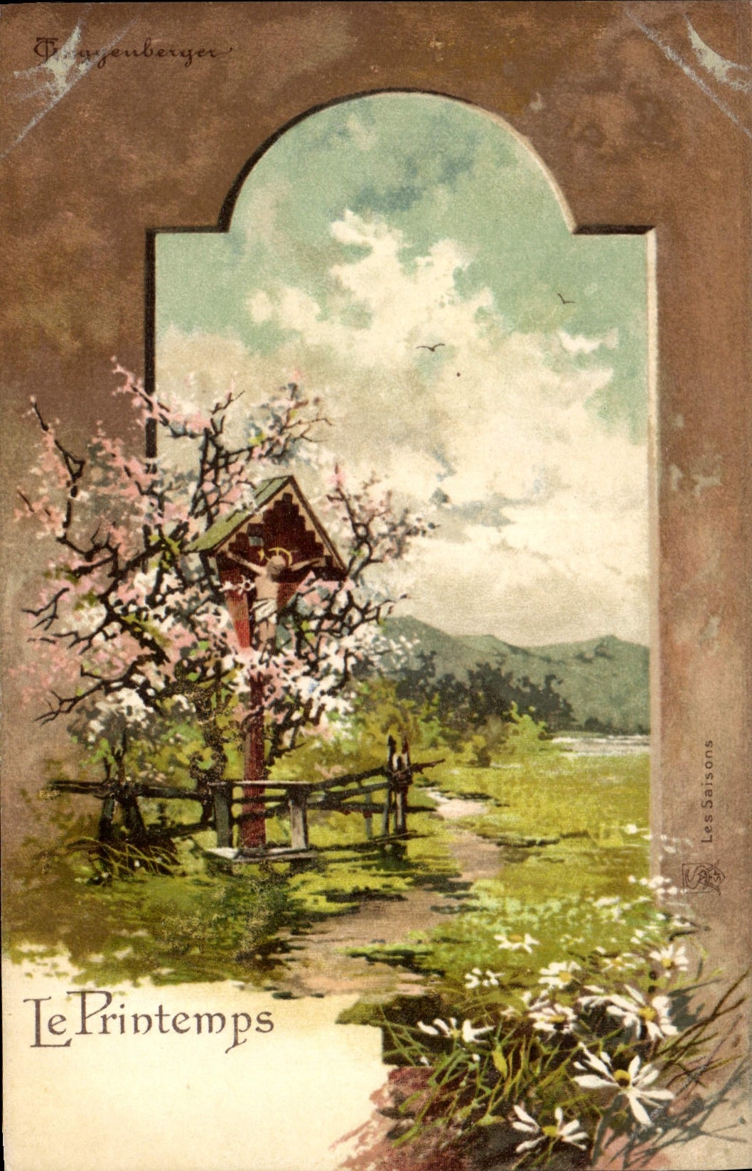 Vintage Postcard Fantasy Spring