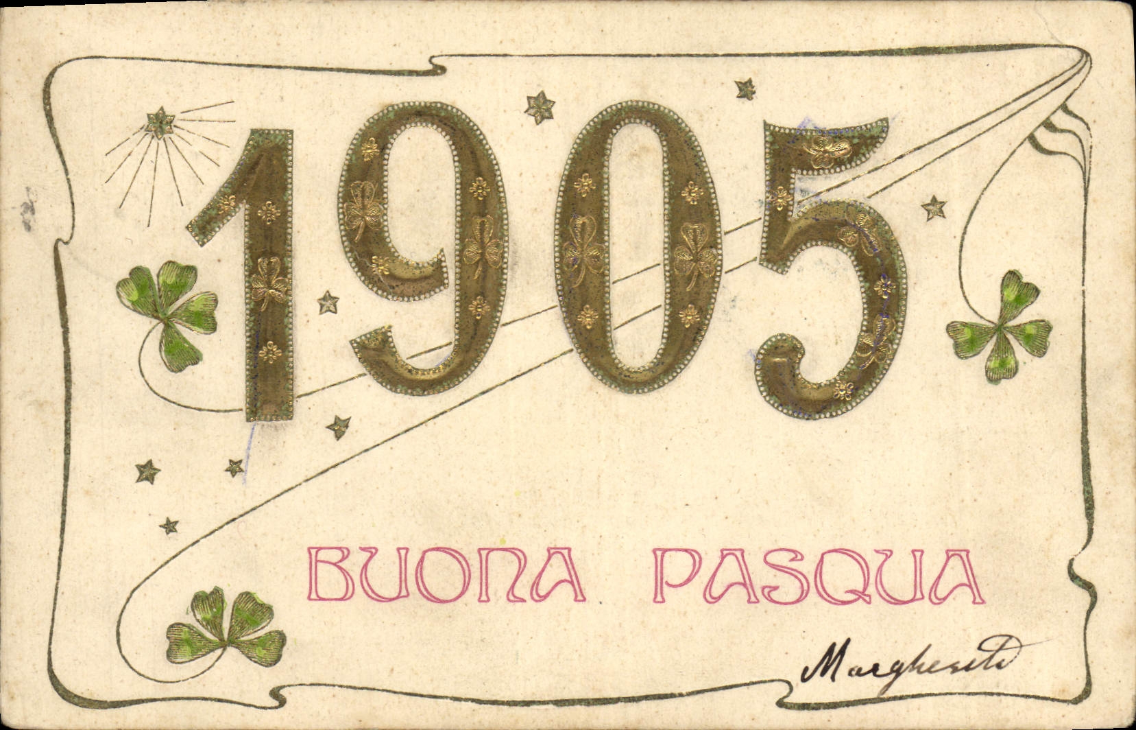 CPA Fantaisie Fleurs Annee 1905