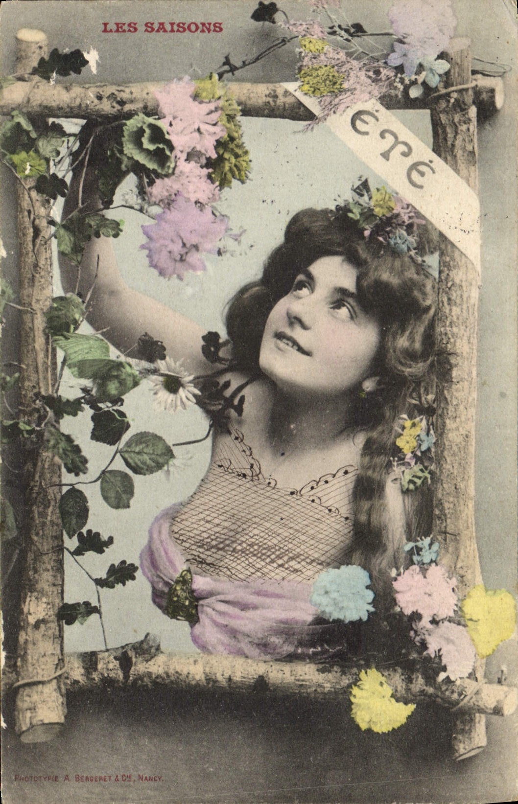 Vintage Postcard Fantasy Woman Season Be