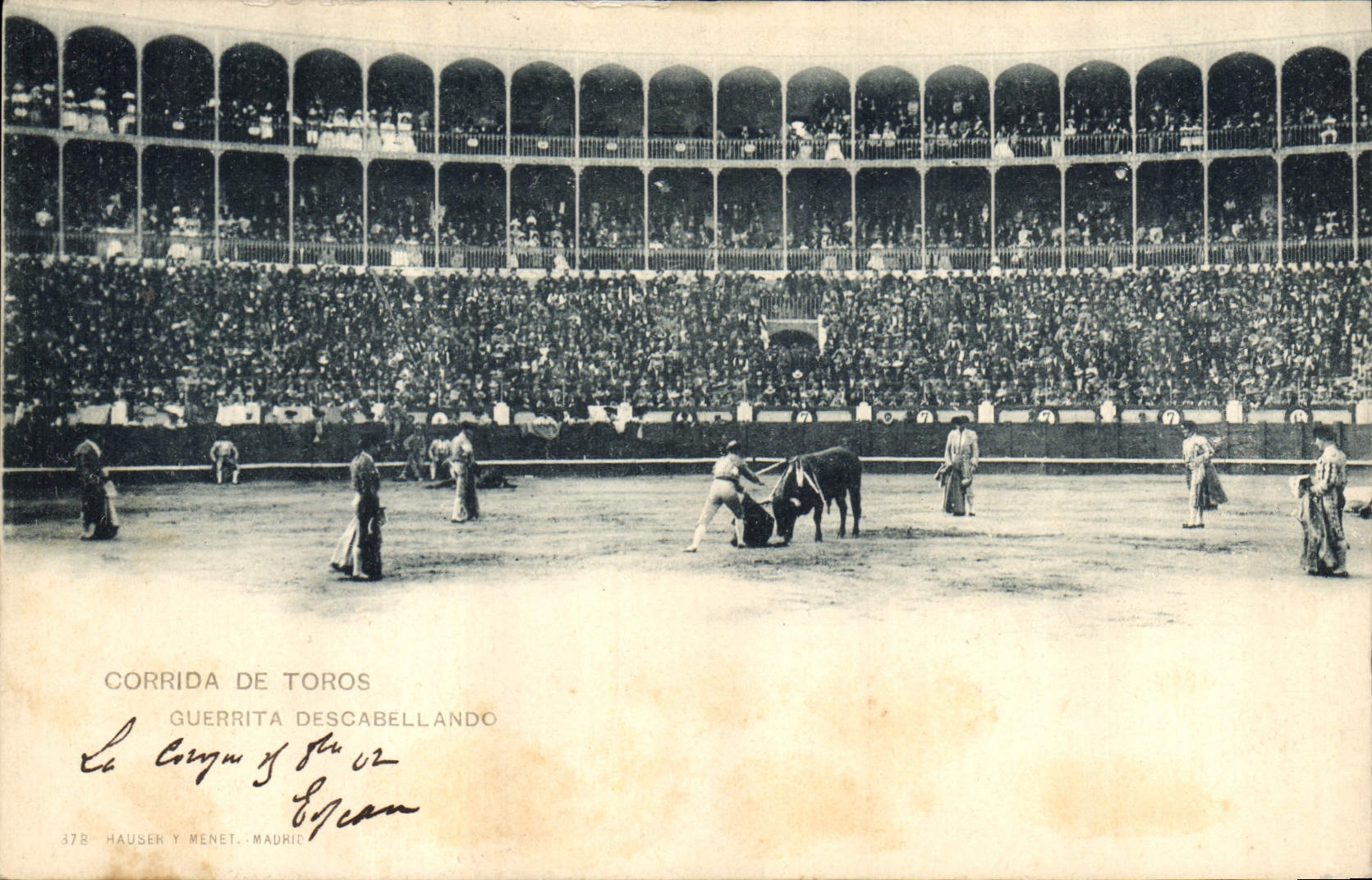 CPA Corrida Course de taureaux Guerrita Descabellando
