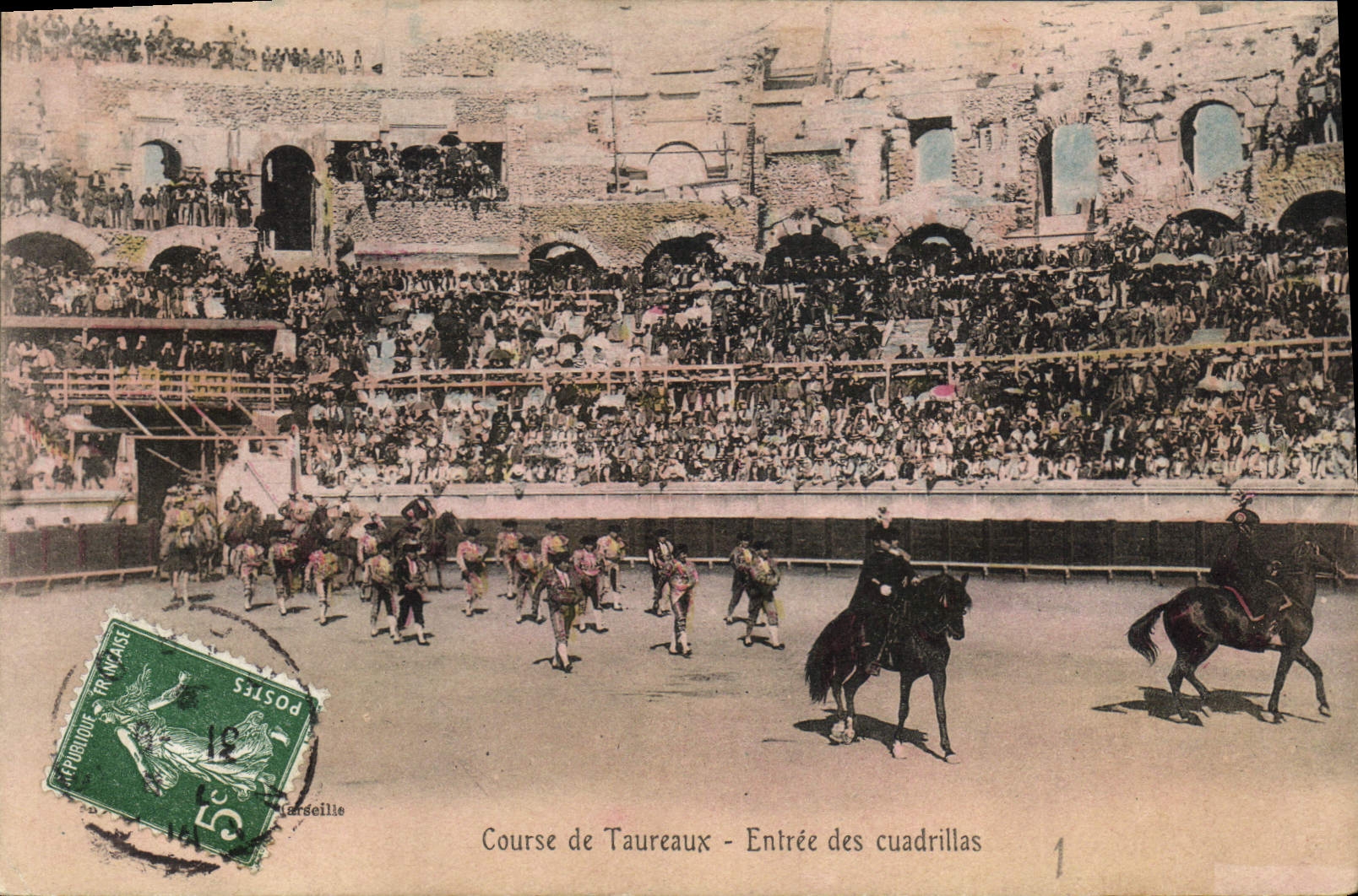 CPA Corrida Course de taureaux Entree des cuadrillas