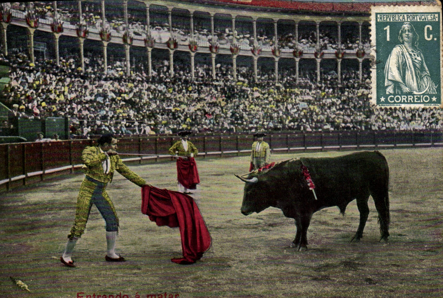 CPA Corrida Course de taureaux Entrando a matar