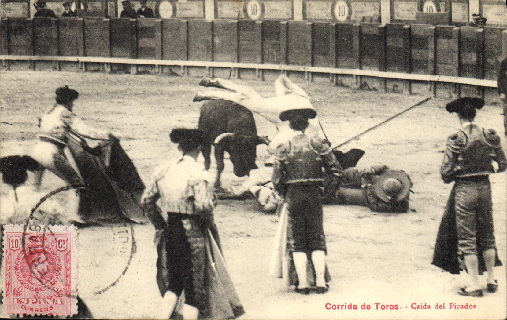CPA Corrida Course de taureaux Caida del picador