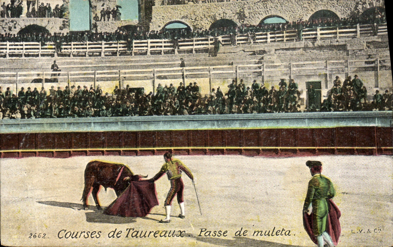 CPA Corrida Course de taureaux Passe de muleta