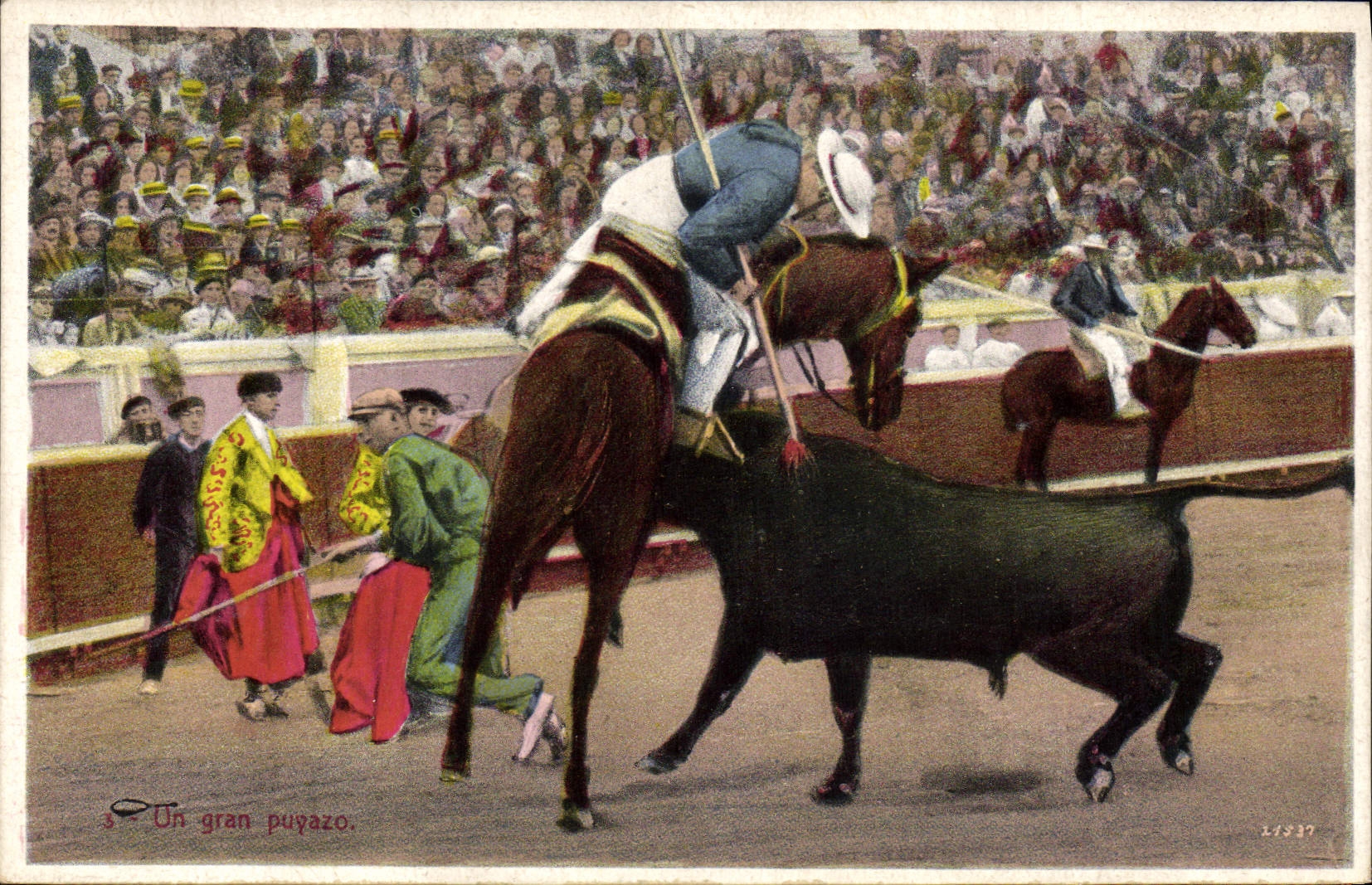 CPA Corrida Course de taureaux Un grand puyazo