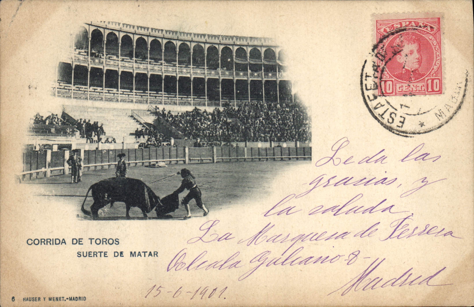 CPA Corrida Course de taureaux Suerte de Matar