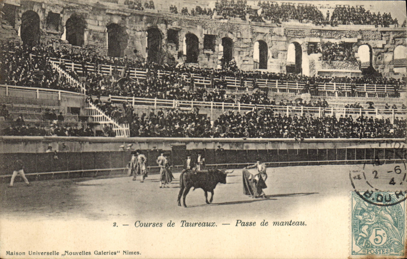 CPA Corrida Course de taureaux Passe de manteau