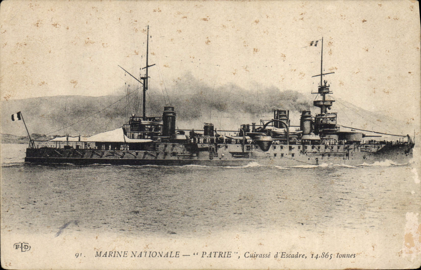 CPA Bateau de Guerre Patrie Cuirasse d'escadre