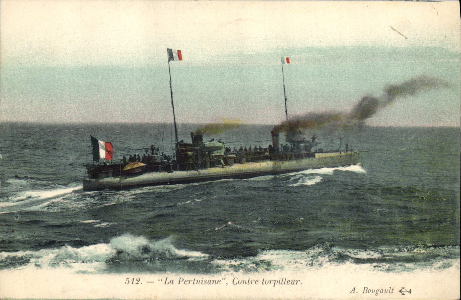 CPA Bateau de Guerre La Pertuisane Contre torpilleur