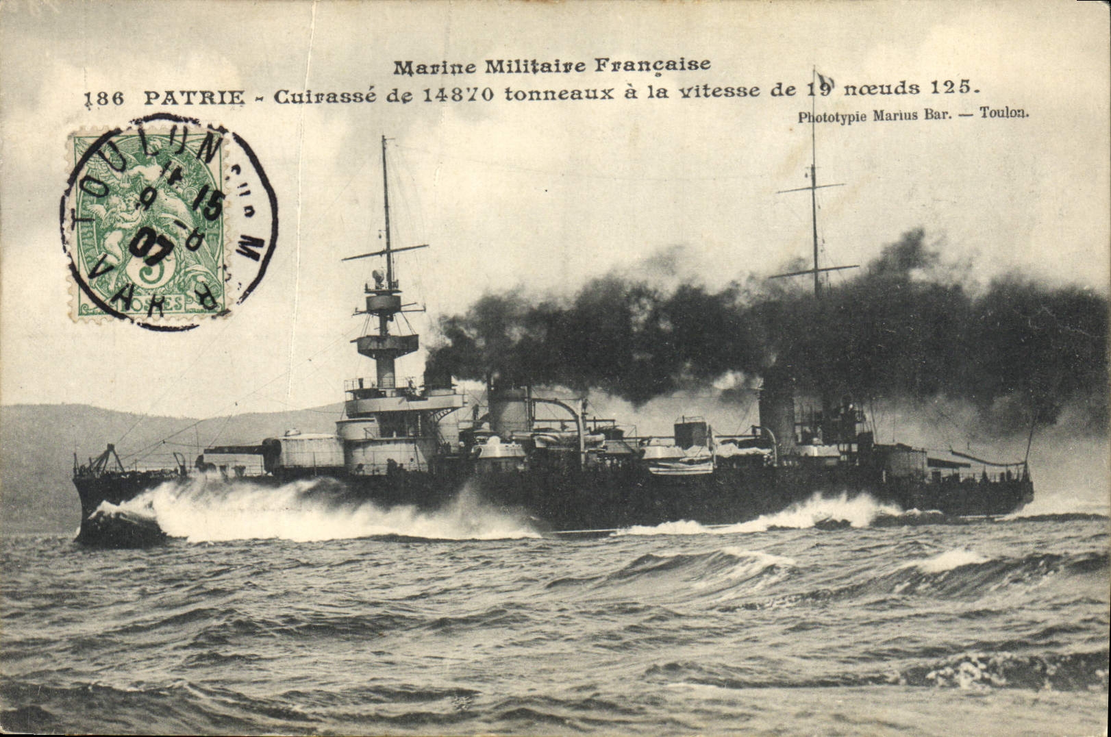 CPA Bateau de Guerre Patrie Cuirasse 