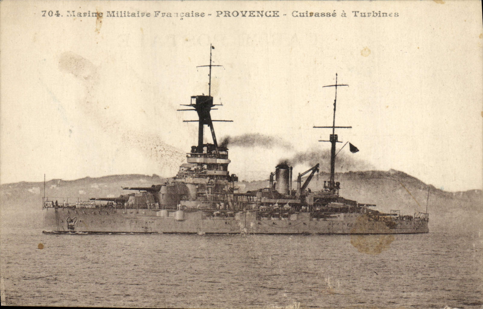 CPA Bateau de Guerre Provence Cuirasse a turbines