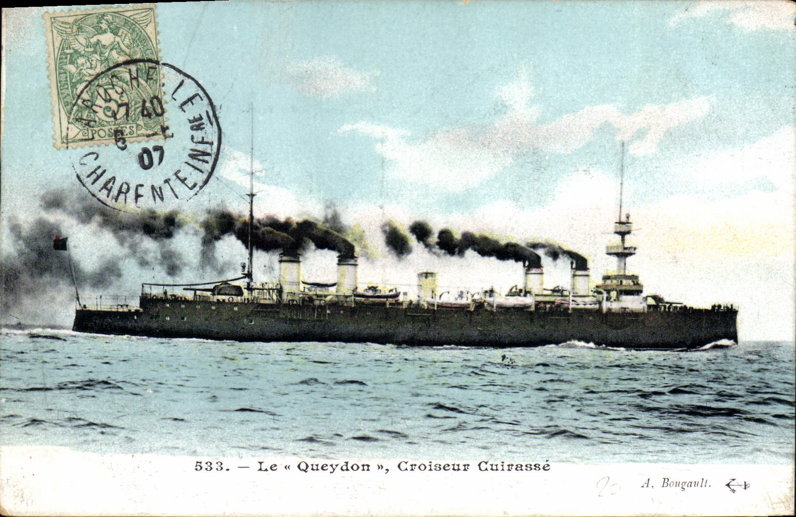CPA Bateau de Guerre Le Queydon Croiseur Cuirasse