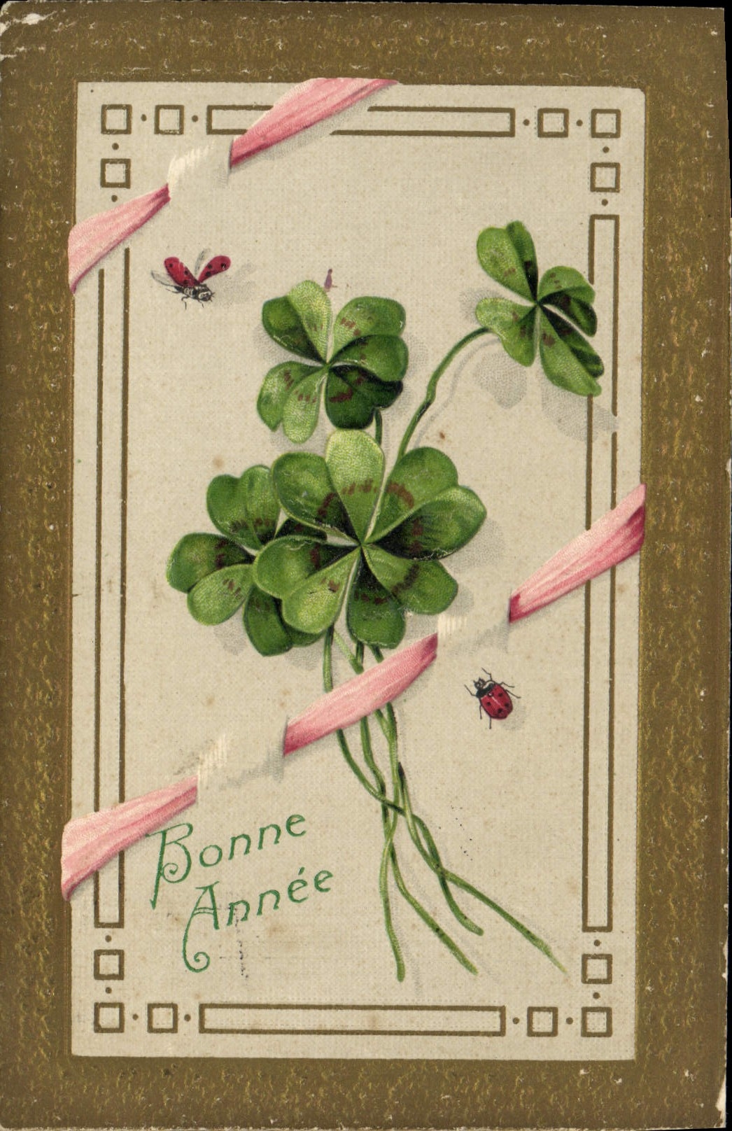 CPA Fantaisie Fleurs Trefles