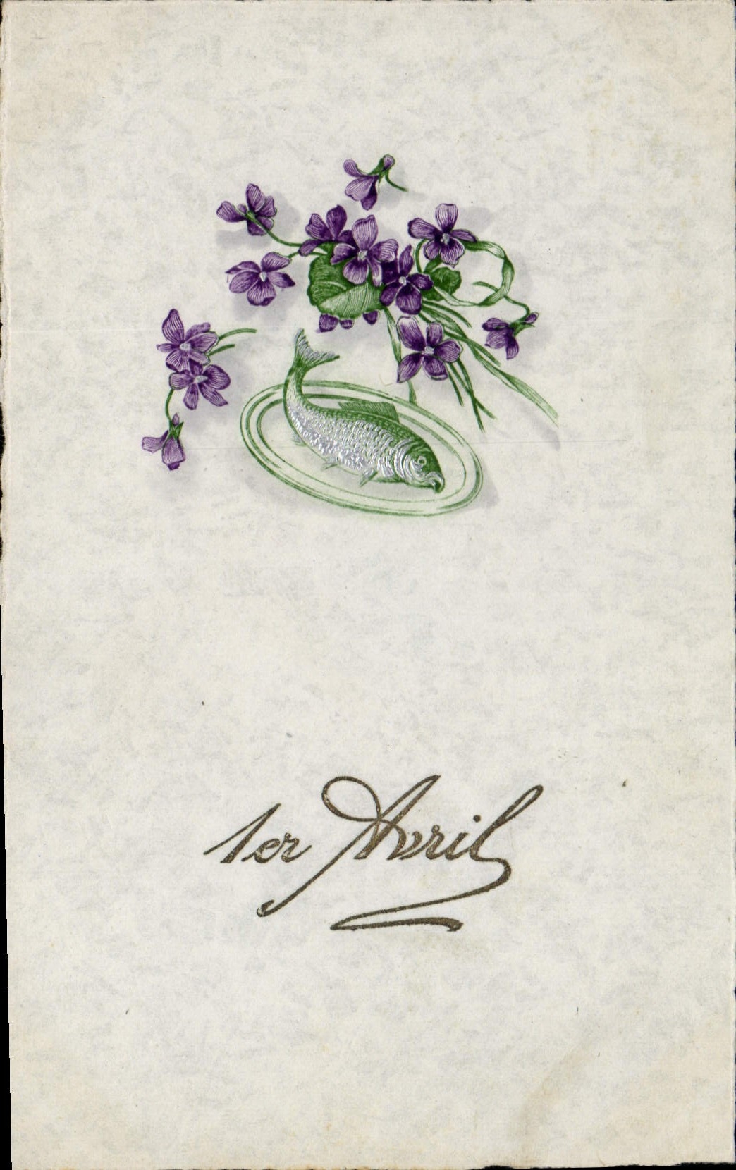 CPA Fantaisie Fleurs Poisson