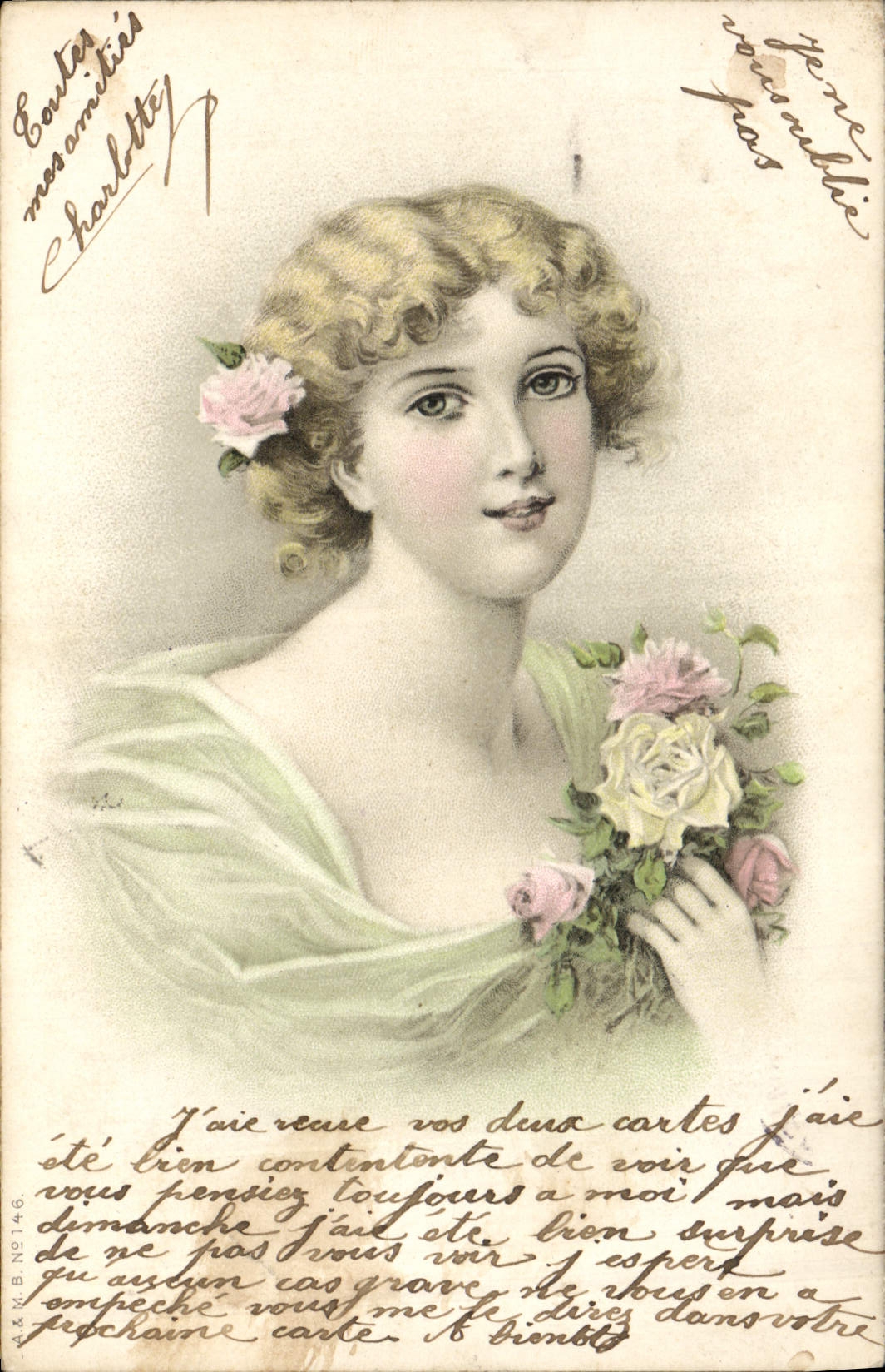 CPA Fantaisie Illustrateur Femme 