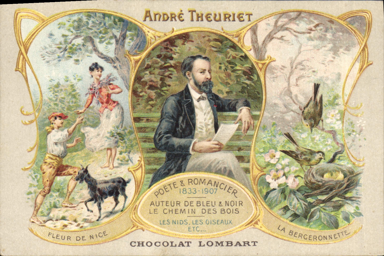 Vintage Postcard Andre Theuriet Fleur of Nice Goat Berceronnette Lombart Chocolate