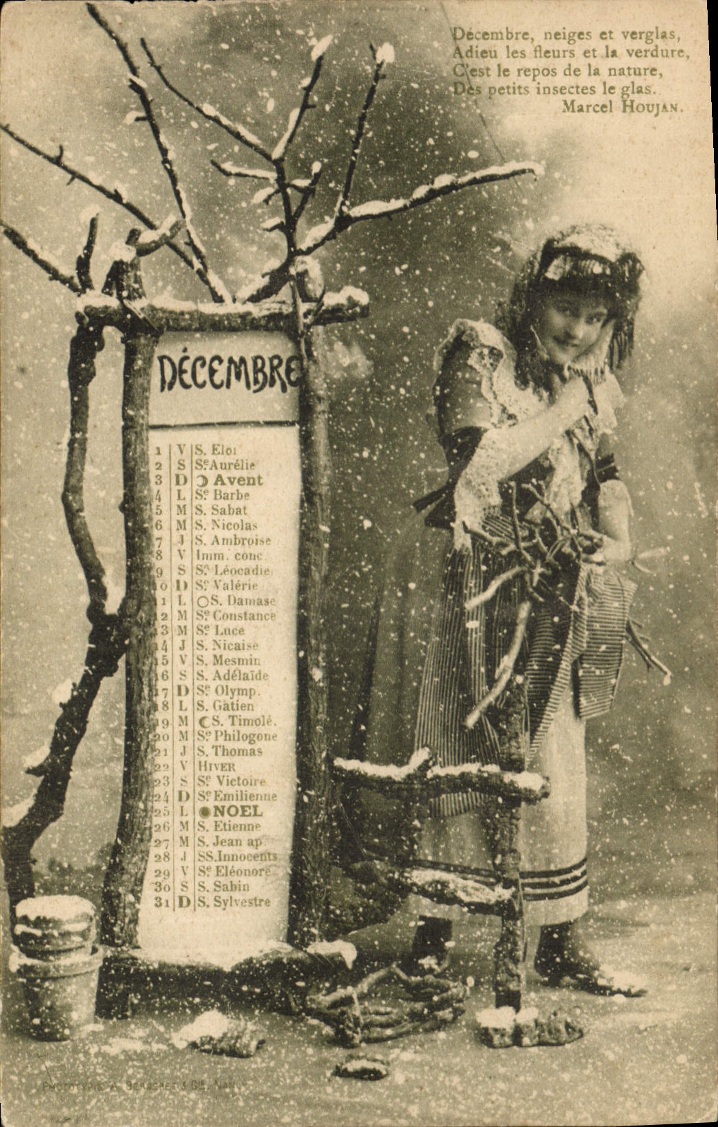 CPA Fantaisie Mois Decembre 