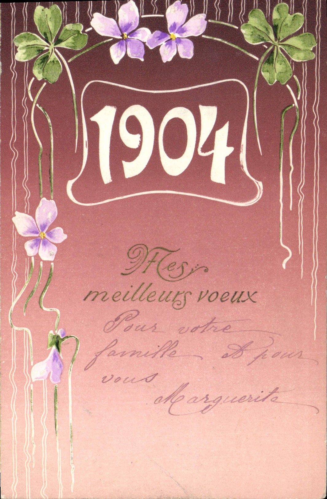CPA Fantaisie Fleurs Annee 1904 