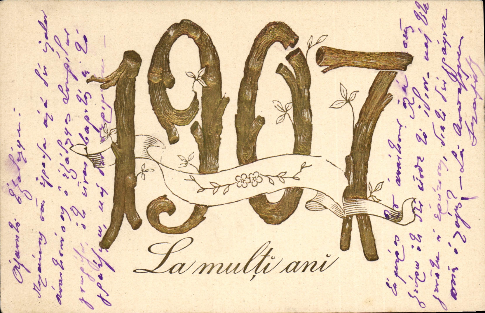 CPA Fantaisie Fleurs Annee 1907 