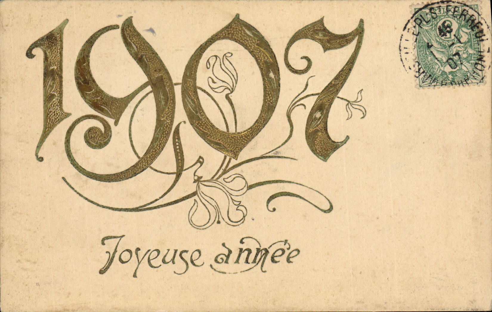 CPA Fantaisie Fleurs Annee 1907 