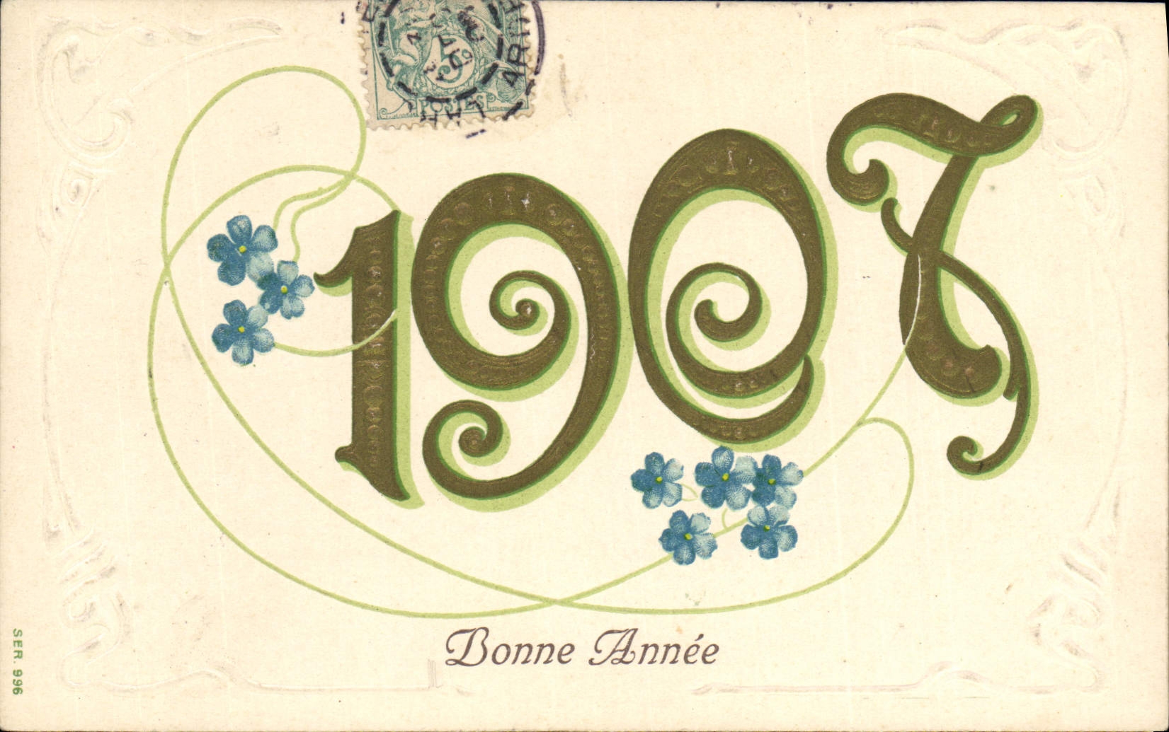 CPA Fantaisie Fleurs Annee 1907 