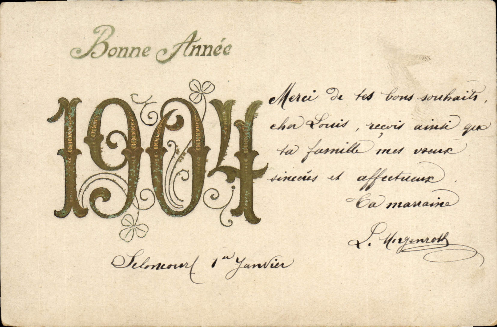 CPA Fantaisie Fleurs Annee 1904 