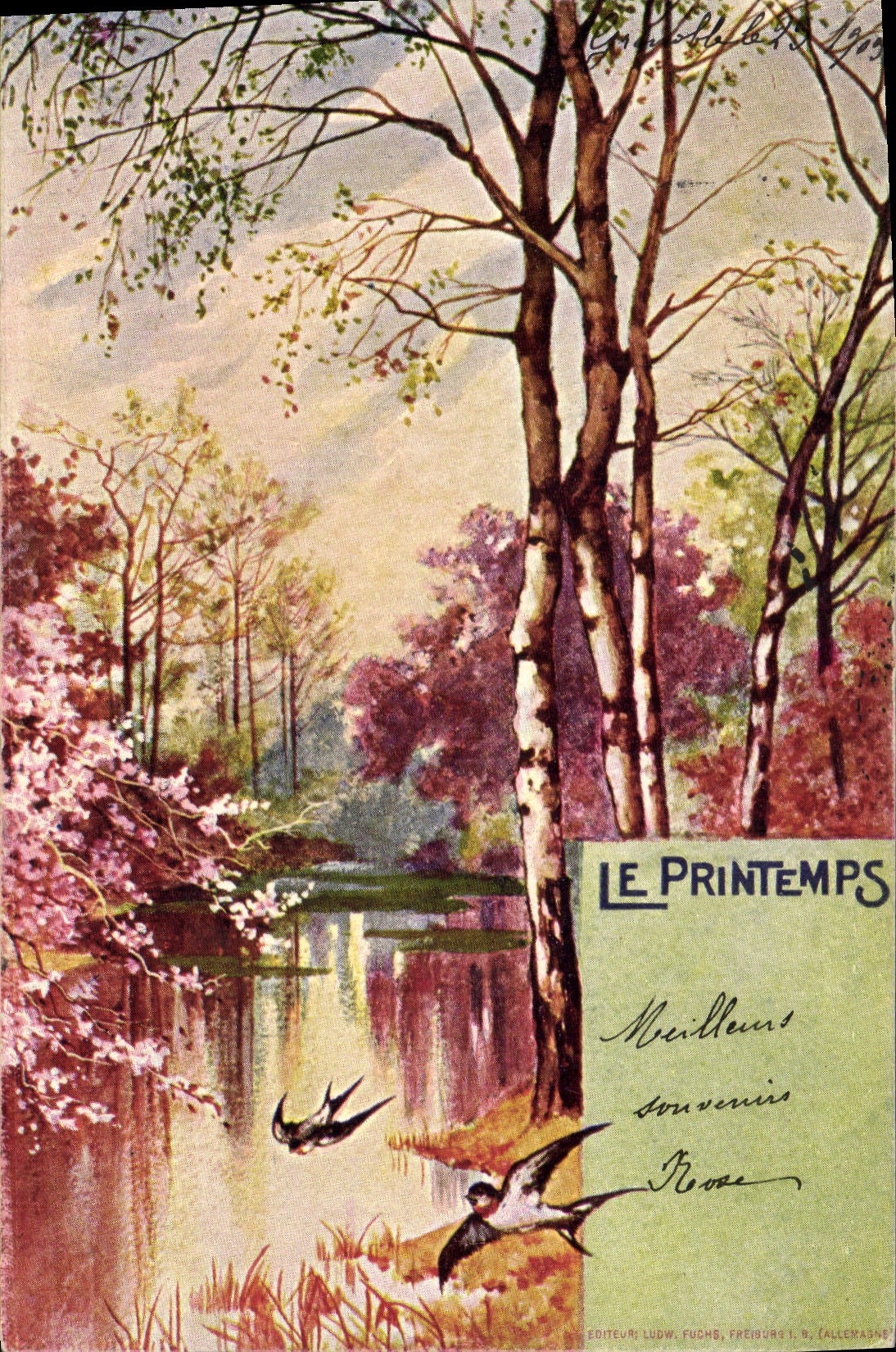 CPA Fantaisie Fleurs Mois Printemps