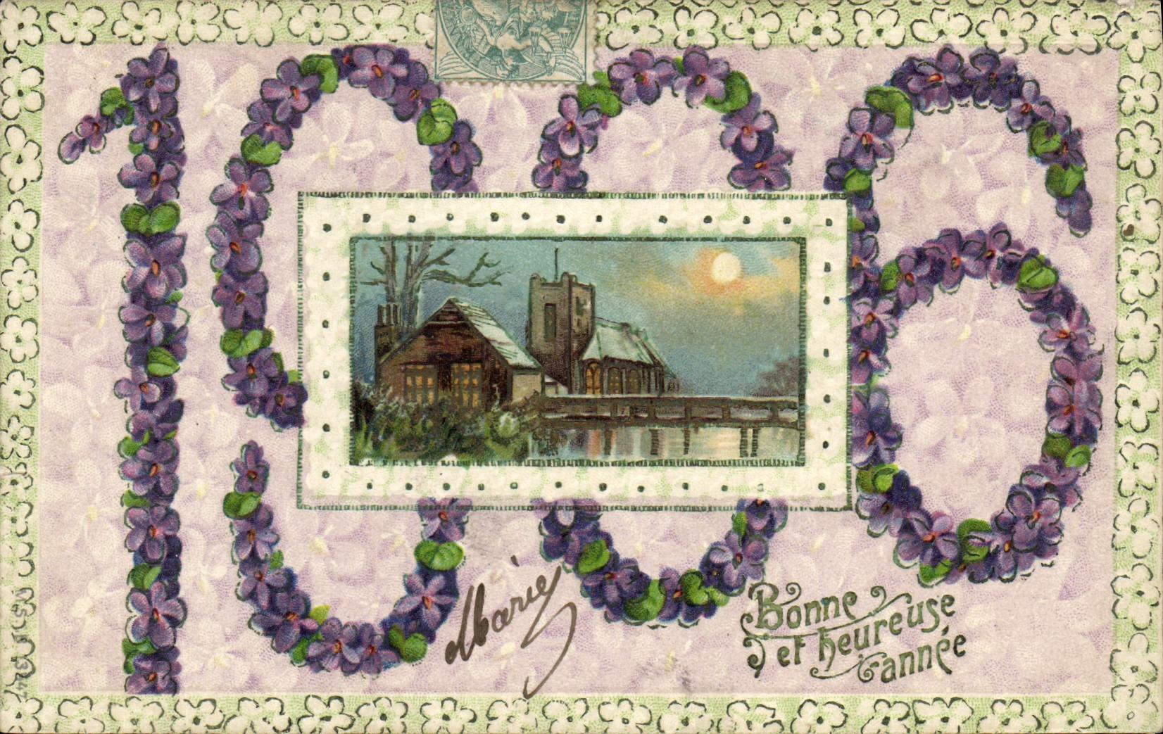 CPA Fantaisie Fleurs Annee 1906 