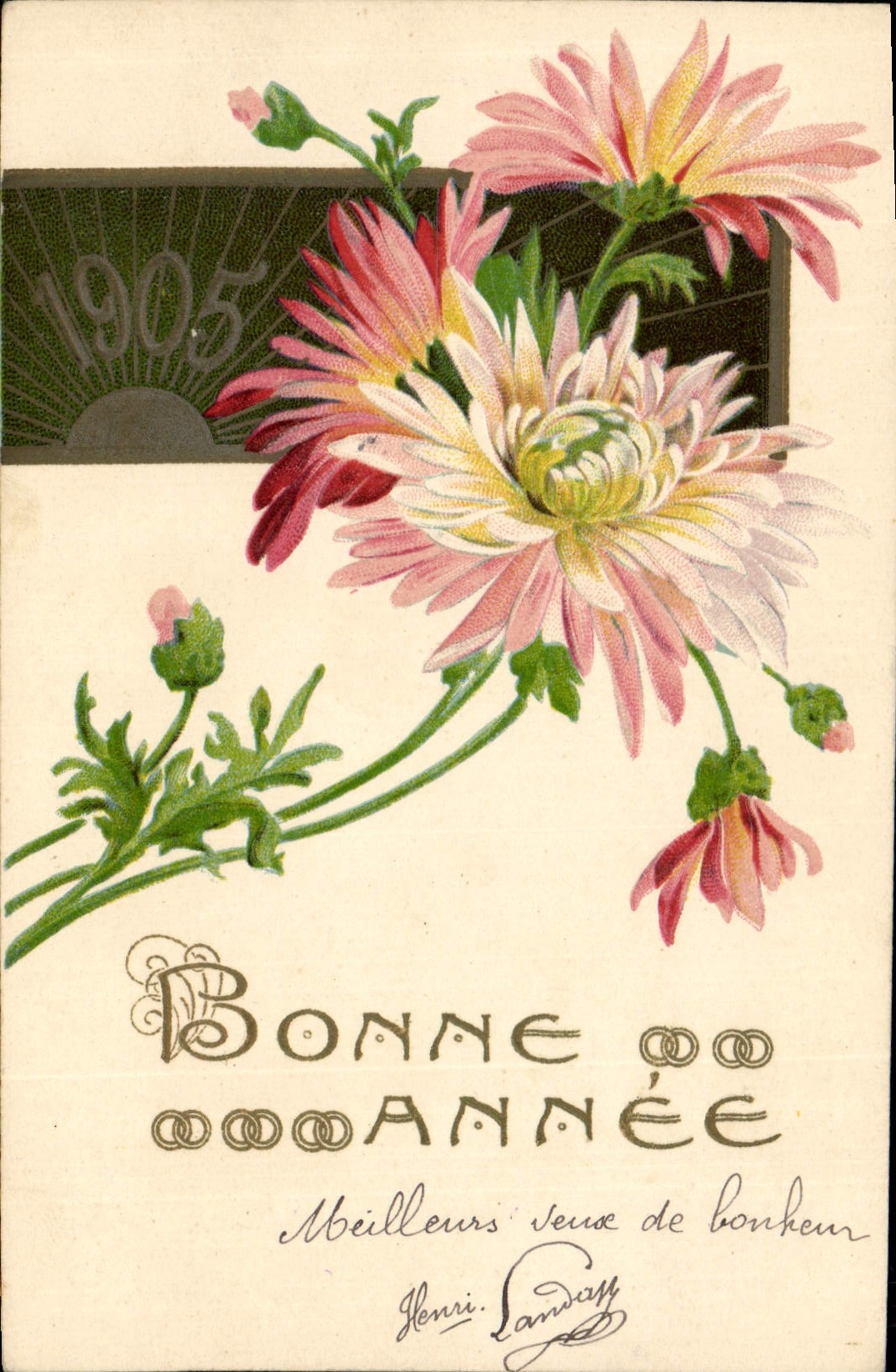 CPA Fantaisie Fleurs Annee 1905 
