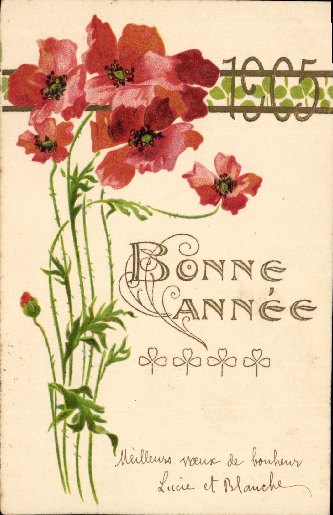CPA Fantaisie Fleurs Annee 1905 