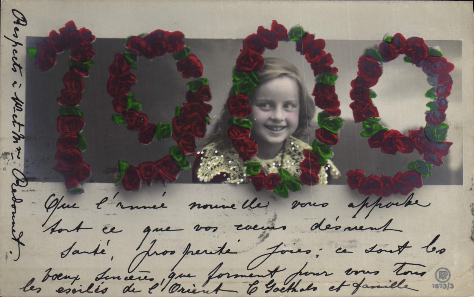 CPA Fantaisie Fleurs Annee 1909 Enfant 