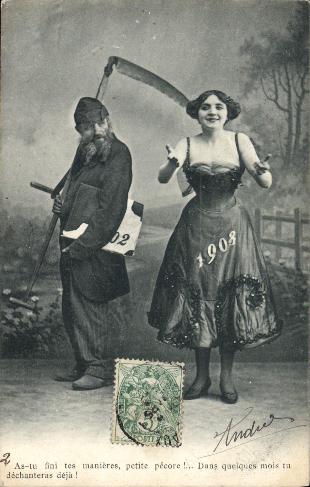 Vintage Postcard Fantasy Woman Year 1908