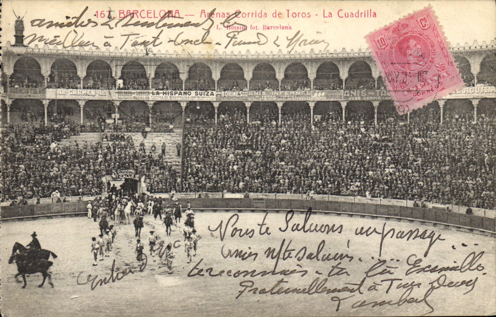 CPA Corrida Course de taureaux Barcelona Arenas Corrida de toros La cuadrilla 