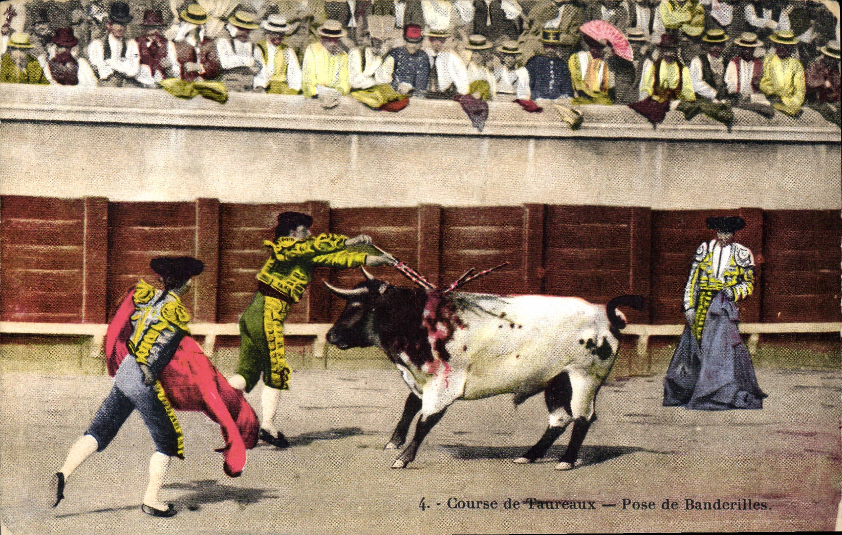 CPA Corrida Course de taureaux Pose de banderilles