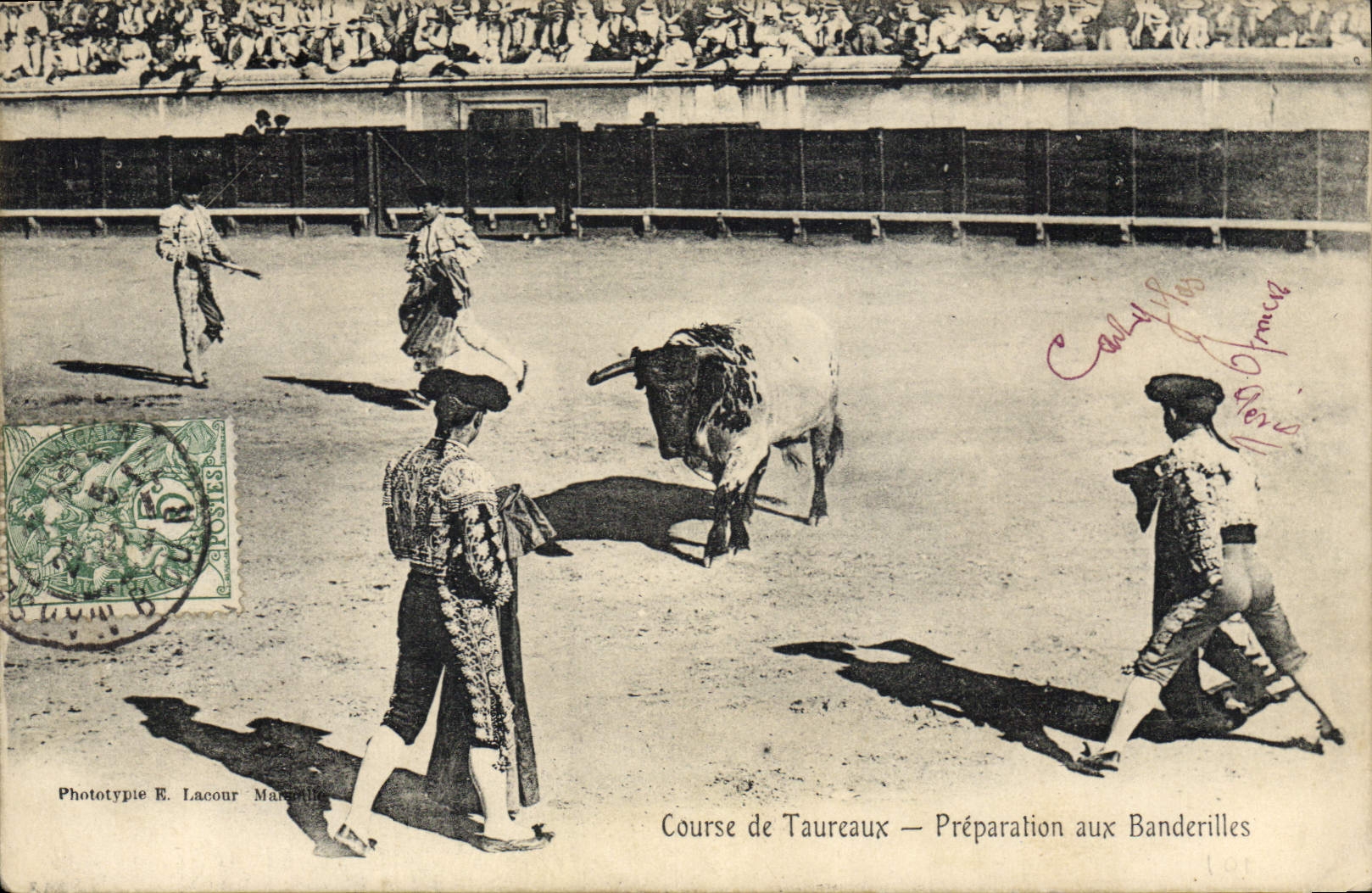 CPA Corrida Course de taureaux Preparation aux banderilles