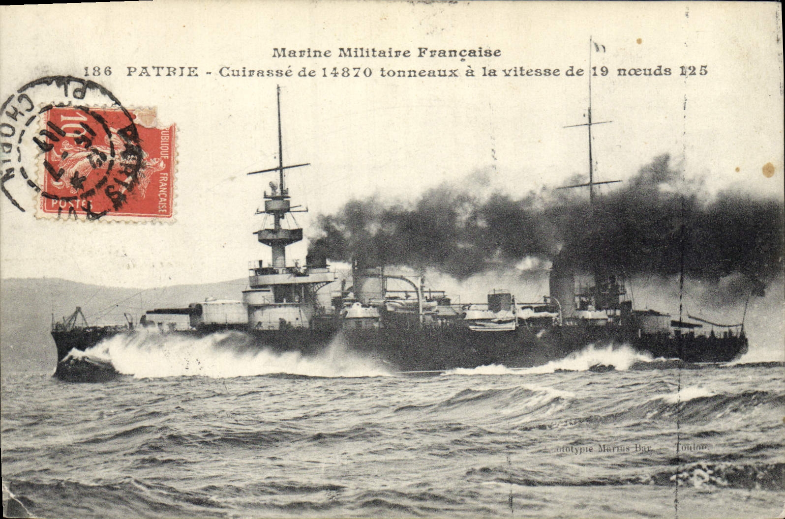 CPA Bateau de Guerre Patrie Cuirasse 