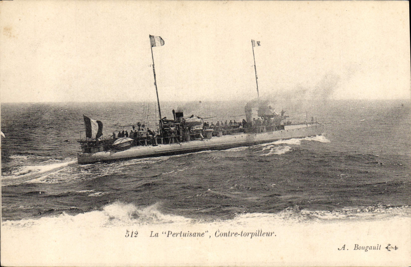 CPA Bateau de Guerre La Pertuisane Contre torpilleur